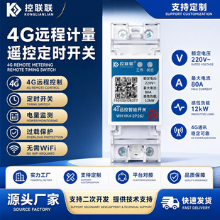 4G远程控制开关220V80A带计量手机智能无线遥控定时共享充电桩